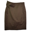 Vintage Jigsaw Wool Fleece Skirt Womens 10 Brown Pinstriped Slim Pencil Business