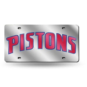 NBA Detroit Pistons Laser Cut Auto Tag, Silver - Picture 1 of 1