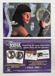 CHEAP PROMO CARD: QUOTABLE XENA WARRIOR PRINCESS (Rittenhouse 2003) #CONVENTION