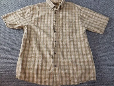 Camisa Morgan Creek Para Hombre Mediana Beige A Cuadros Abotonados Outfitters Informal Foto 1 de 4