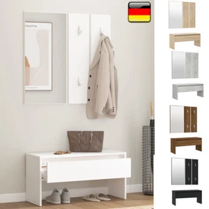 Flurgarderobe Ruben weiß Garderobenset Schuhbank Komplettgarderobe Flur Satz - Bild 1 von 70
