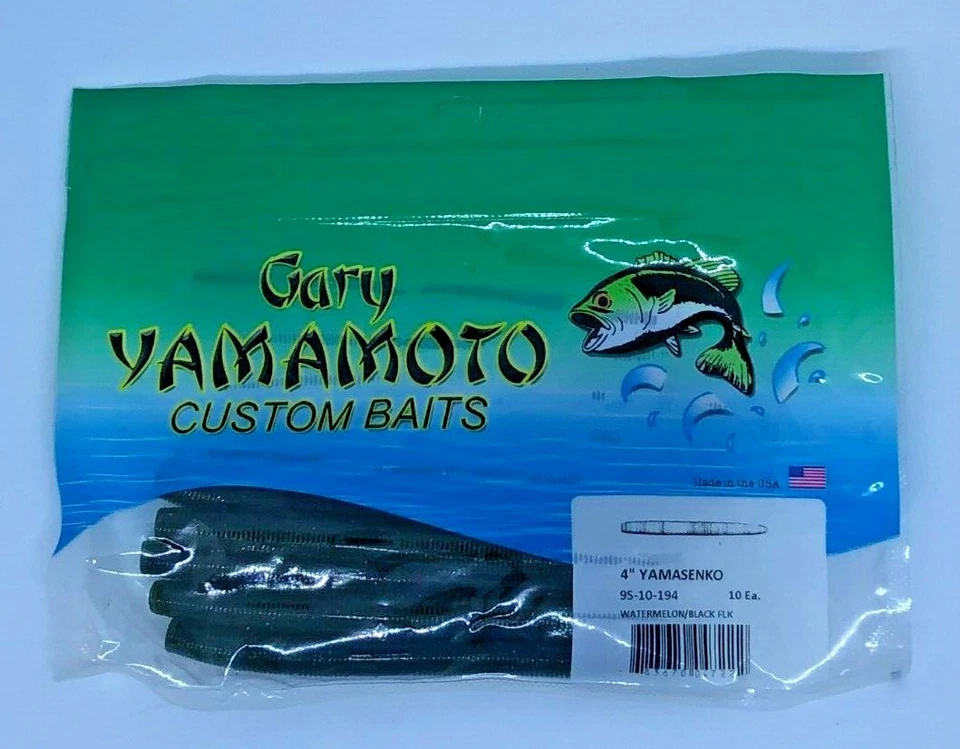 GARY YAMAMOTO CEBOS PERSONALIZADOS -4" YAMASENKO WATRMLN/NEGRO FLK 10PK. (95-10-194) Foto 1 de 1