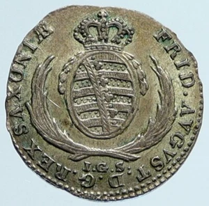 1818 German States SAXONY KING FRIEDRICH AUGUST I Silver 1/24 Thaler Coin i96686 - Picture 1 of 3