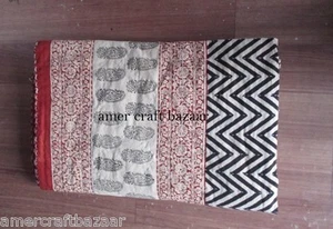 Indian Handmade Vintage Twin Kantha Quilt Bedspread Throw Cotton Blanket Gudri - Picture 1 of 4