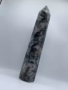 5,102g *HUGE* Quartz Crystal & Black Tourmaline Tower 17.5” Tall *OVER* 12 lbs - Picture 1 of 24