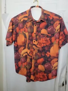 Enyce Men's Shirt Hawaiian Button Up Short Sleeve Fruit Vintage Size XXL A5 - Picture 1 of 6