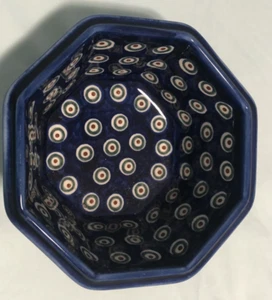 Boleslawiec Polish Pottery Hexagonal Bowl Hand Made Poland - Picture 1 of 5