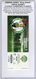 LeBron James CAREER HIGH 19 REBOUNDS 2010 Playoffs Celtics Cavs 5/13 Full Ticket - Picture 1 of 12