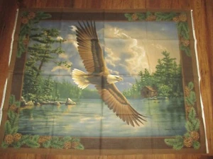 MAJESTUOSO Panel de Tela Vintage PUERTA/COLGANTE DE PARED FLYING EAGLE - Años 90 - Imagen 1 de 2