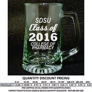 Tazza Vetro Laurea Personalizzata Classe Laurea 2018 Regalo Ricordi 25 oz - Foto 1 di 12