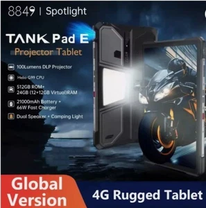Unihertz 8849 Tank Pad E 4G Rugged Projector Tablet 120Hz 24G+512G 21000mAh - Picture 1 of 16