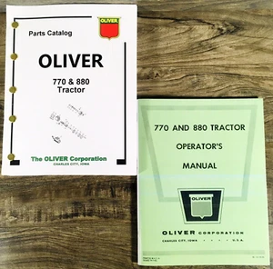 Oliver 770 880 Tractor Parts Operators Manual Set Owners Schematics Book Catalog - Picture 1 of 12