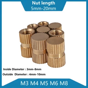 Sackloch Messing Rändeleinsatz Muttern Rändel Einbettmuttern M3 M4 M5 M6 M8 metrisch - Bild 1 von 52