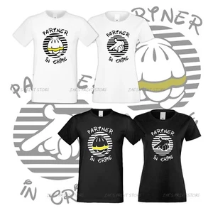 T-shirt coppia partner in crimine per lei e lui magliette famiglia amore camicie di cotone - Foto 1 di 13