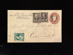 PA KIMBLES PIKE CO. 18 ?? REGISTRIERTER DECKEL #205 (2), 213 AUF 2¢ GANZ - Bild 1 von 2