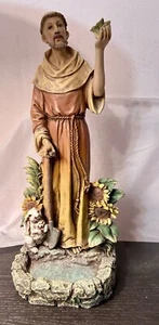 Estatua de animales santos patronos de San Francisco 16,5." Alimentador de pájaros de jardín al aire libre colgante - Imagen 1 de 8