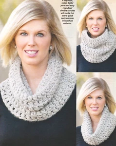 COZY Chunky Speckled Neck Warmer/Apparel/Crochet Pattern INSTRUCTIONS ONLY - Picture 1 of 1