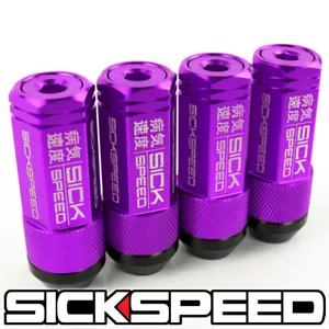 SICKSPEED 4PC PURPLE CAPPED ALUMINUM 50MM 3 PC LUG NUTS 10X1.25 UTV N33 - Picture 1 of 1