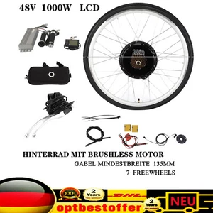 28 Zoll E-Bike Hinterrad Umbausatz 48V 1000W Elektro-Fahrrad Motor LCD Kit - Bild 1 von 11