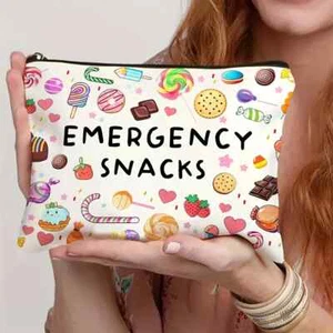 Emergency Snacks Bag – Fun Pouch for Candy, Makeup Travel Essentials Cosmetics - Picture 1 of 3