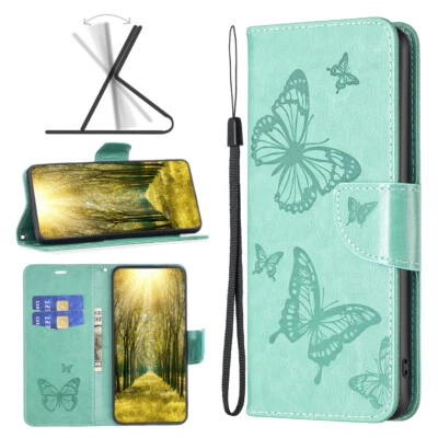 For Samsung A50S A71 A41 A30 Leather Flip Stand Two Butterflies Card Phone Case  - Image 1 of 4