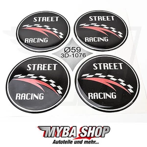 4x Autocollants Silicone Street Course ∅= 59mm Pour Cache-Moyeux Emblème " Neuf - Bild 1 von 1