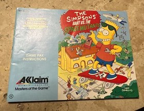 The Simpsons Bart Vs. Space Mutants Instruction Booklet Manual Nintendo NES