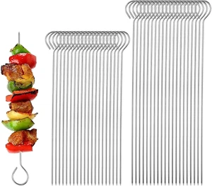 40Stück Schaschlikspieße Edelstahl Grillspieße Edelstahl Kebab Spieße Schaschlik - Bild 1 von 7