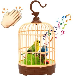 Voice-Activated Induction Birds Birdcage Toy Talking Chirping Fluttering Parr... - Picture 1 of 6