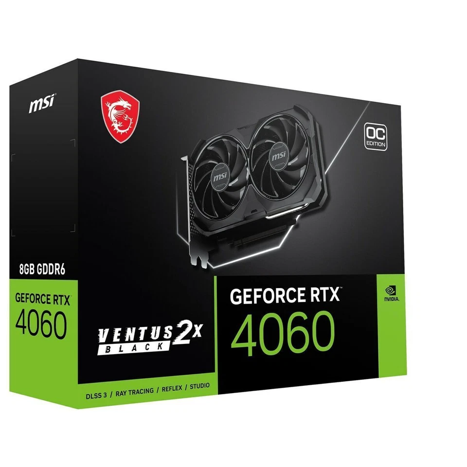 MSI GeForce RTX 4060 VENTUS 2X BLACK OC 8GB GDDR6X Scheda Video