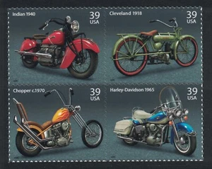Scott 4085-88 - American Motorcycles - Estampillada sin montar o nunca montada (S/A) bloque de 4 - 39c 2006 - sin usar como nueva - Imagen 1 de 1