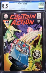 Captain Action #2 (DC Comics December 1968-January 1969). CGC 8.5 Ow To White P. - Picture 1 of 2