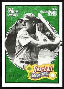 2005 Upper Deck Baseball Heroes Emerald Lou Gehrig 056/199 Yankees #153