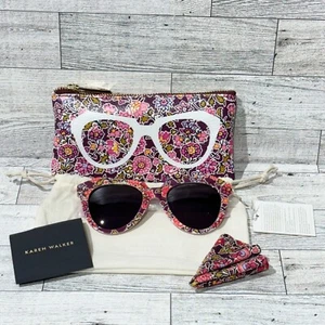 Karen Walker Number KAS FLORAL One Smoke Lens Sunglasses $220 SOLD OUT - Picture 1 of 2