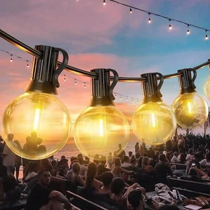 60m LED Lichterkette Außen G40 Glühbirnen Strom Garten Beleuchtung Zelt Dekor - Bild 1 von 24