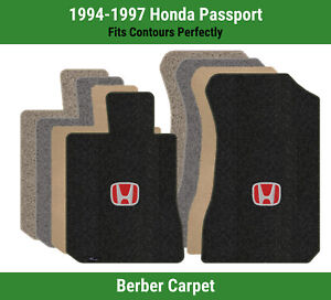 Lloyd Berber Front Carpet Mats for '94-97 Honda Passport w/Red on Black Honda H