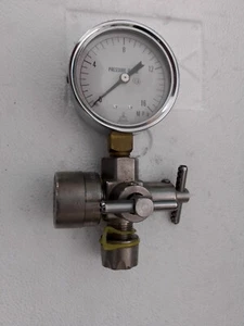 Nisshin Pressure Gauge 0-16 MPa 35MPa G1/4 Nacol Valve 13G02 Stainless Steel - Picture 1 of 16
