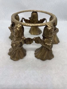 Vintage Large Brass Angel Ring Base Candle Bowl Plate Stand Holder - Picture 1 of 8