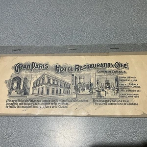 C1910s Matanzas Cuba VOLANTINO PUBBLICITARIO VOLANTINO PROMO HOTEL RISTORANTE CAFFÈ GRAN PARIS - Foto 1 di 5