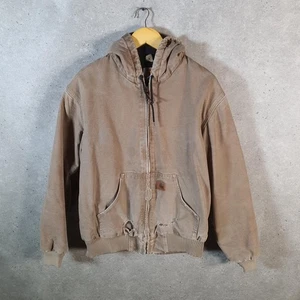 Vintage Carhartt Active Hooded Jacket Men’s M Brown Workwear J130 FRB Canvas USA - Picture 1 of 8