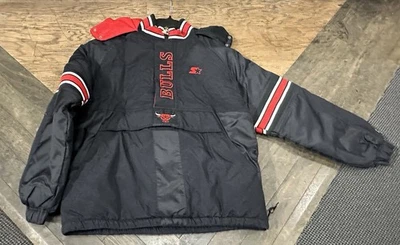 Chaqueta acolchada acolchada acolchada acolchada acolchada con capucha XL Starter Chicago Bulls años 90’s para niños Foto 1 de 4