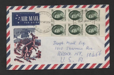 CUBIERTA DE CORREO AÉREO AUSTRALIANA SCOTT # 365a IMPERF ENTRE BLOQUE EN CUBIERTA A NOSOTROS Foto 1 de 2