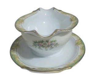 Noritake Claremont Gravy Boat Floral with Gold Trim Porcelain Made in Japan - Picture 1 of 6