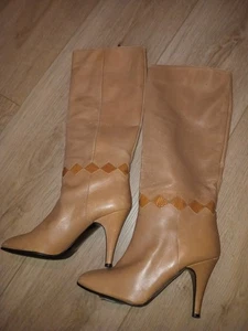 Caressa Tan Midi Boots Size 5.5 - Picture 1 of 8