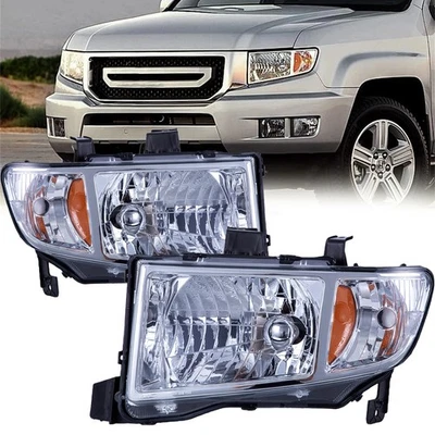 Chrome Headlights Assembly For 2006-2014 Honda Ridgeline EX LX RT Left&Right Foto 1 de 4