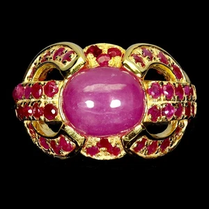 925 Sterling Silver Ring Oval Ruby 10x9mm Natural Gemstone Jewelry Size 9 - Picture 1 of 13