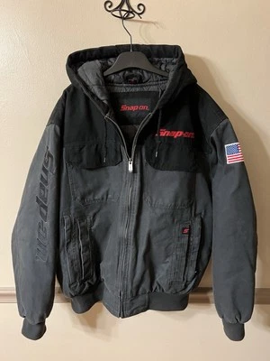 Chaqueta de Lona Snap On Pesada Con Capucha Dos Tonos Talla L Estilo Raro De Colección Años 90 Foto 1 de 4