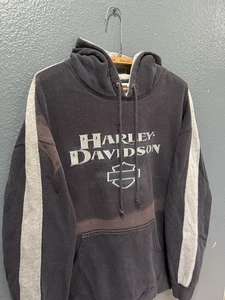 Y2K Harley Davidson Motorcycles Navy Blue Faded Hoodie Size XL Men’s  - Picture 1 of 5