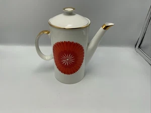 Cafetera vintage Karolina Polonia años 60 70 naranja con flores diseño retro 20 cm - Imagen 1 de 20