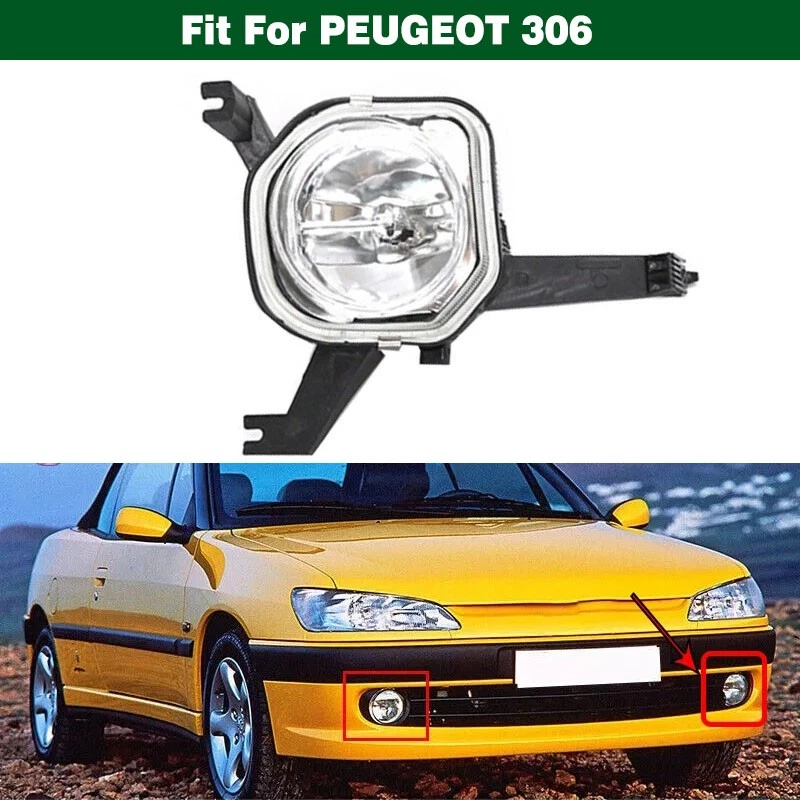 Противотуманные фары на левый передний бампер прозрачные для Peugeot 306 1999-2002 - Изображение 1 из 4